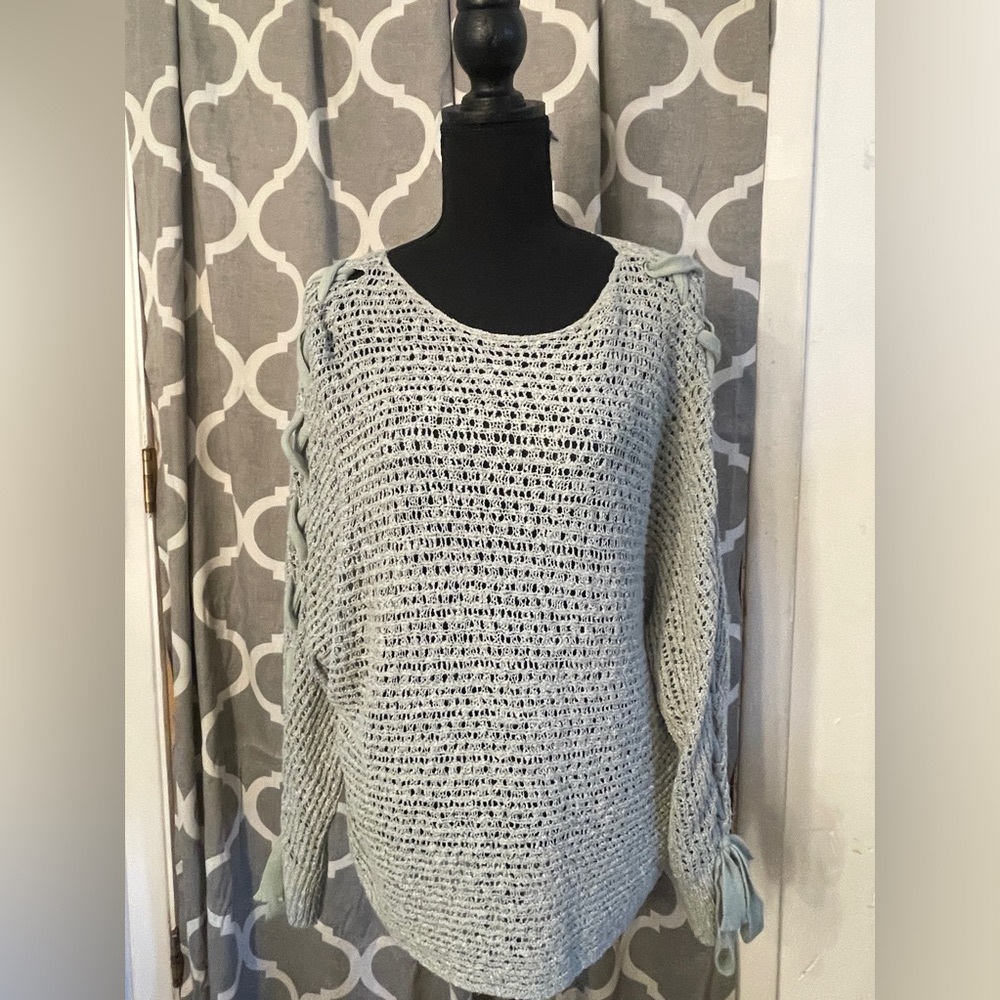 Olive Green tie up Sweater